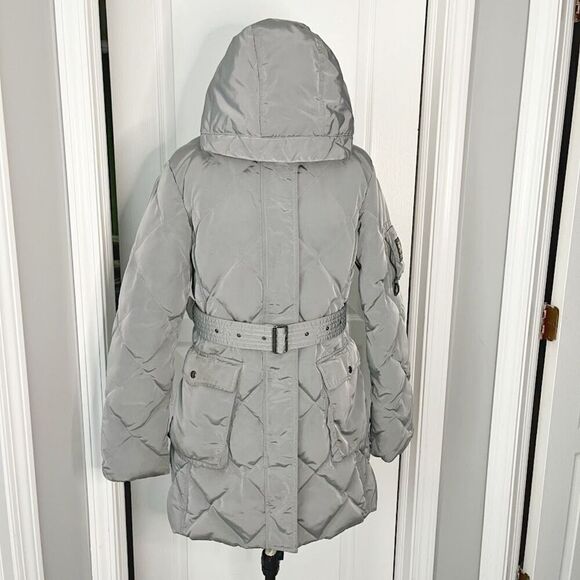 Burberry Weatherproof Puffer Goose Down Belted Pocket Nova Check Hooded Coat - Picture 2 of 14